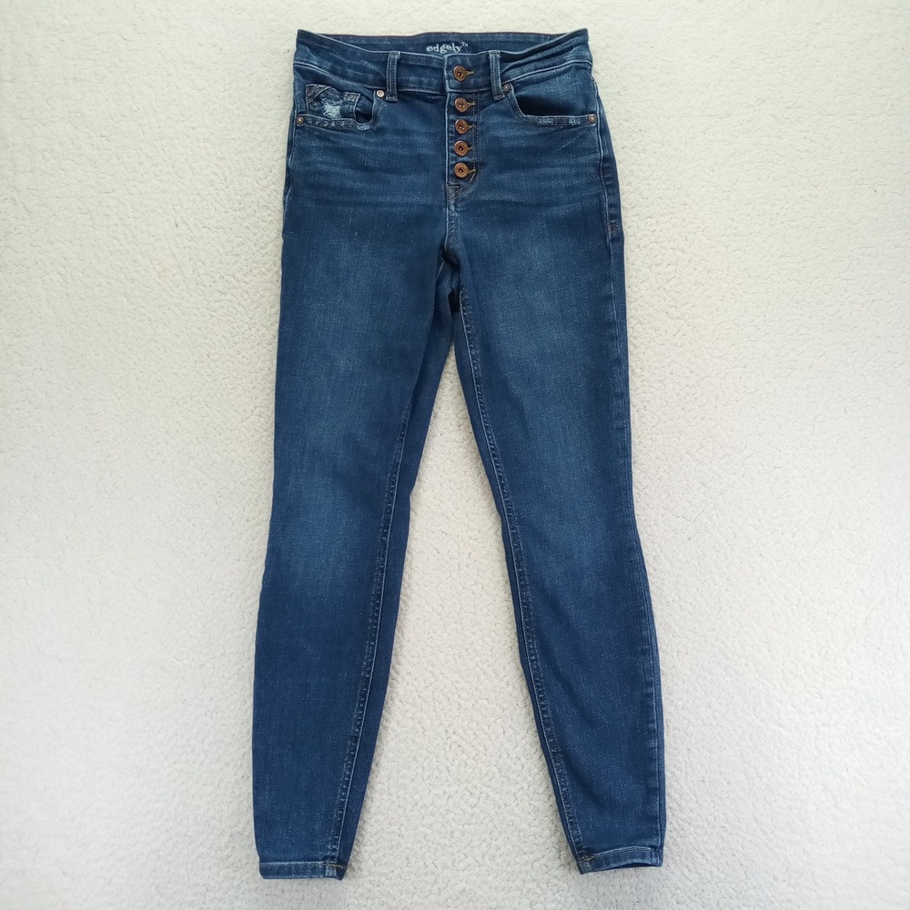 Edgely High Rise Super Skinny Jeans Dark Wash Button Fly Size 4 REPREVE Denim